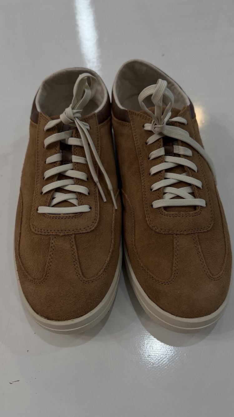 Olukai Punini Suede Sneakers Shoes Tan Toffee Casual Lace Up Men's Size 12 NWOB